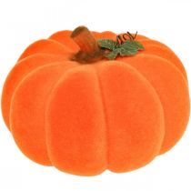 Artículo Calabaza deco naranja grande Decoración otoñal flocada Ø30cm