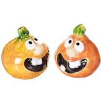 Artículo Figura decorativa de calabaza, ideal para decorar en otoño, 6 cm, 2 unidades.
