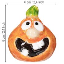 Artículo Figura decorativa de calabaza, ideal para decorar en otoño, 6 cm, 2 unidades.