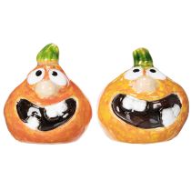 Artículo Figura decorativa de calabaza, ideal para decorar en otoño, 6 cm, 2 unidades.