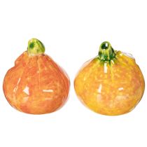 Artículo Figura decorativa de calabaza, ideal para decorar en otoño, 6 cm, 2 unidades.