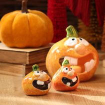 Artículo Figura decorativa de calabaza, ideal para decorar en otoño, 6 cm, 2 unidades.