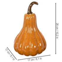 Artículo Calabaza de cerámica para decoración de mesa otoñal, 26 cm.