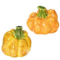 Artículo Figura de calabaza para decoración de mesa otoñal, decoración de otoño, 10 cm, 2 piezas