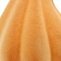 Artículo Calabaza decorativa curvada naranja flocada Calabaza decorativa artificial 18cm