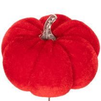 Artículo Calabaza decorativa en alambre, decoración otoñal, terciopelo, juego de tres colores, 8 cm, 9 piezas