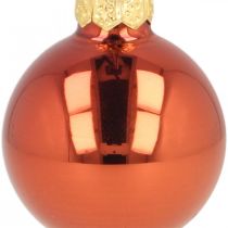 Mini bolas navideñas cristal rojo óxido mate/brillante Ø2cm 44 piezas