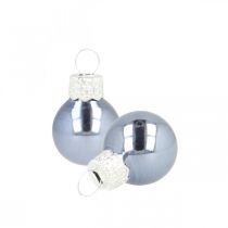 Mini bolas navideñas cristal azul mate/brillante Ø2cm 45p