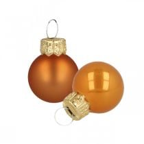 Mini bolas navideñas cristal naranja mate/brillante Ø2cm 44p