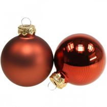 Bolas de navidad cristal óxido rojo bolas mate/brillante Ø4cm 60p