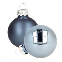 Artículo Bolas de navidad cristal bola de cristal azul mate/brillante Ø4cm 60 piezas