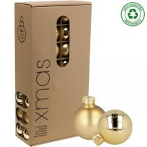 Artículo Bolas navideñas de cristal bola de cristal dorada mate/brillante Ø4cm 60 piezas