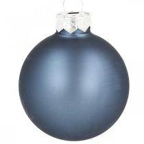 Bolas de navidad cristal azul mate brillante Ø5,5cm 28p