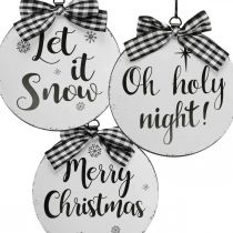 Artículo Percha decorativa árbol de Navidad bola metal vintage Ø15cm 3 piezas