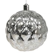 Bola de plástico plata Ø20cm con 15er LED y baterías