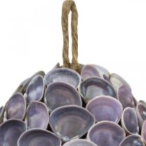 Artículo Bola de conchas Decoración marinera con conchas Bola decorativa violeta Ø12cm