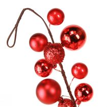 Artículo Guirnalda de bolas rojas de 160 cm para decoración navideña