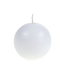 Vela bola 80mm blanca 6uds