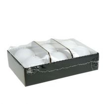 Artículo Juego de 6 velas esféricas blancas de 80 mm: velas de cera decorativas para celebraciones y un ambiente acogedor.