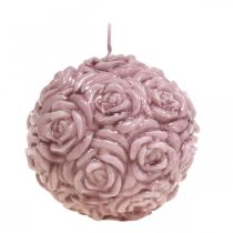 Artículo Vela bola rosas Vela redonda rosa Ø10.5cm