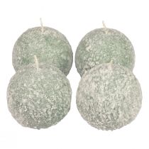 Velas esféricas 8 cm velas redondas verde bola de nieve purpurina 4 piezas