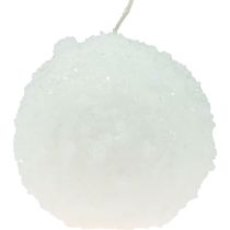 Artículo Velas mágicas de invierno con efecto bola de nieve blanca, Ø10 cm, juego de 4 para decoración festiva