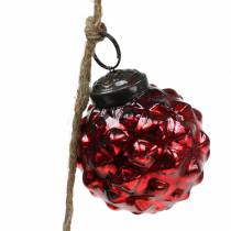 Artículo Guirnalda de decoración navideña Bolas de árbol de Navidad rojo 120cm