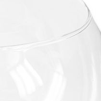 Artículo Jarrón de cristal con forma de bola, transparente, redondo, para mesa, florero, diámetro 15,5 cm, alto 12,5 cm