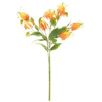 Artículo Flor artificial Gloriosa naranja con tallos largos para jarrones, 80 cm, 3 unidades.