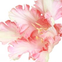 Artículo Flor artificial loro tulipán tulipán artificial rosa 69cm