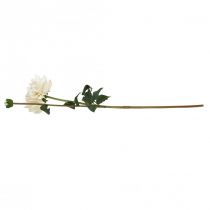 Artículo Flor artificial Dalia blanca Flor artificial con capullo H57cm