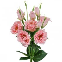 Artículo Flores artificiales Lisianthus rosa flores artificiales de seda 50cm 5pcs