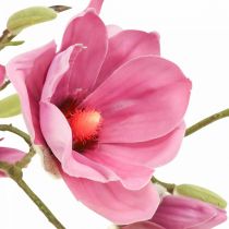 Flor artificial rama de magnolia, magnolia rosa rosa 92cm