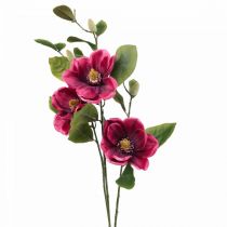 Flor artificial rama de magnolia, magnolia rosa artificial 65cm 3pcs