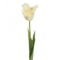 Flor artificial, loro tulipán blanco verde, flor de primavera 69cm