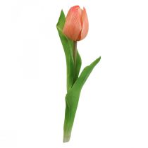 Artículo Flor artificial Tulipán Melocotón Real Touch flor de primavera H21cm