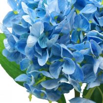 Artículo Flores artificiales decoración hortensia artificial azul 69cm