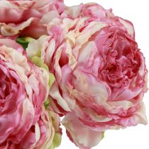 Artículo Flores Artificiales Decoración Peonías Artificiales Rosa Antiguo 27cm 7 piezas