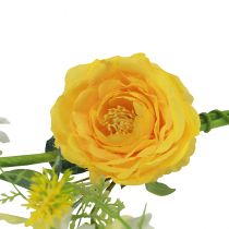 Artículo Percha decorativa flores artificiales primavera verano amarillo blanco 150cm