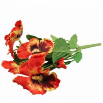 Flores artificiales, flores de seda, pensamiento naranja 29cm