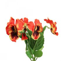Flores artificiales, flores de seda, pensamiento naranja 29cm