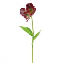 Flor artificial tulipán loro tulipán decorativo artificial violeta 63cm
