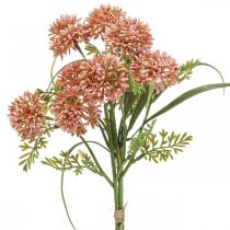 Artículo Flores artificiales rosa allium decoración cebollas ornamentales 34cm 3pcs en ramo