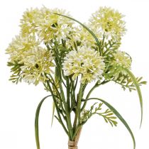 Flores artificiales allium blanco decoración cebollas ornamentales 34cm 3pcs en ramo