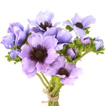 Artículo Ramo de flores artificiales anémona anémona azul violeta L28cm