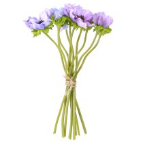 Artículo Ramo de flores artificiales anémona anémona azul violeta L28cm