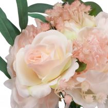Artículo Ramo de flores artificiales peonías paeonia rosas eucalipto artificial 32cm