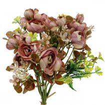 Ramo de flores artificiales deco ranunculus rosa artificial 32cm 6pcs