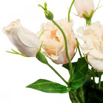 Flores artificiales lisianthus crema 51cm flor decoración 5pcs