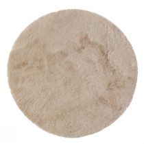 Artículo Camino de mesa redondo decorativo de piel sintética alfombra de piel beige Ø38cm
